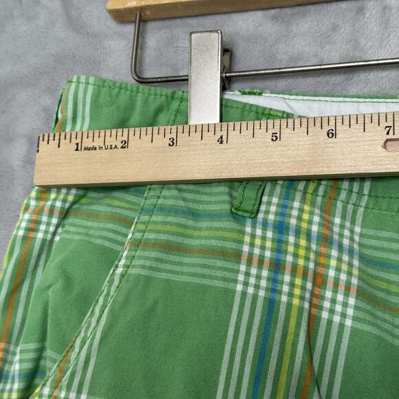 RVCA Cargo Shorts Mens 32 Green Plaid Cotton Pockets Skate Casual Summer Outdoor - Picture 9 of 14